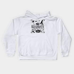 Happy Halloween typography poster with handwritten calligraphy text illustration Kids Hoodie